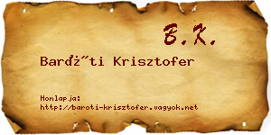 Baróti Krisztofer névjegykártya